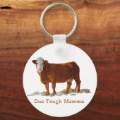 Koe Hereford: Een keiharde mamma: Moederdag Sleutelhanger (Voorkant)