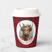 Koe Highland Christmas Papieren Bekers (Achterkant)