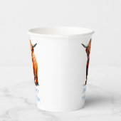 Koe Highland HAPPY BIRTHDAY Blauw Papieren Bekers (Rechts)