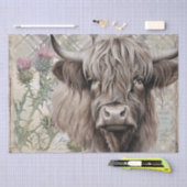 Koe Highland Scotland Thistle Waterverf Tissuepapier (Craft)