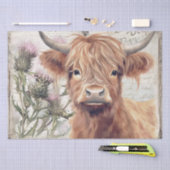Koe Highland Scotland Thistle Waterverf Tissuepapier (Craft)