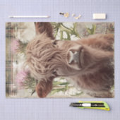 Koe Highland Scotland Thistle Waterverf Tissuepapier (Craft)