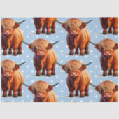 Koe highlander Blauw Tissuepapier (Voorkant)