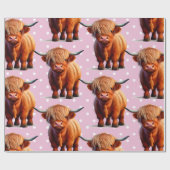 Koe highlander meisje cadeaupapier (Vlak)