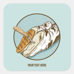 Koe hoef trimmen vierkante sticker