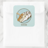 Koe hoef trimmen vierkante sticker (Tas)