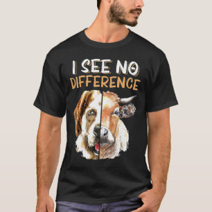 Koe Hond Gezicht Ik Zie Geen Verschil Vegan Vegeta T-shirt