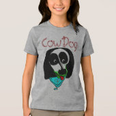 Koe Hond OMHOOG Tri-Blend Shirt (Voorkant)