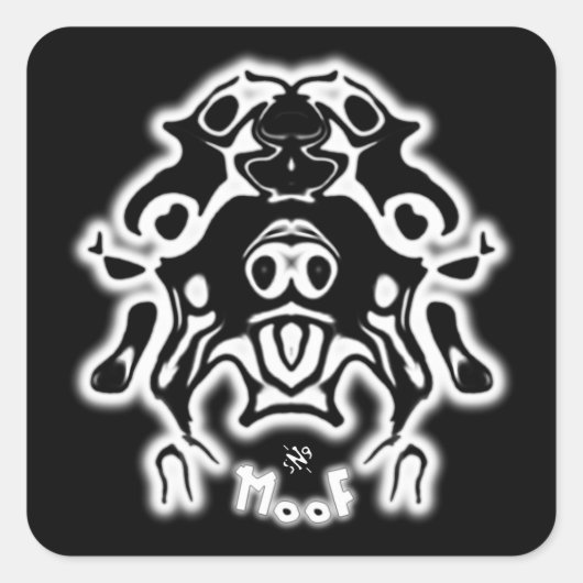 Koe hondenschets v4 vierkante sticker (Voorkant)