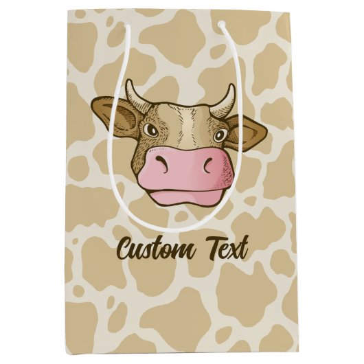 Koe Hoofd Gift Bag Medium Cadeauzakje (Voorkant)