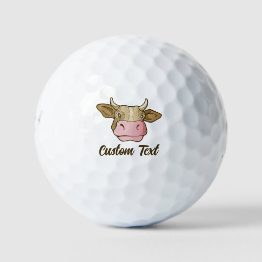 Koe Hoofd Golf Balls Golfballen (Voorkant)