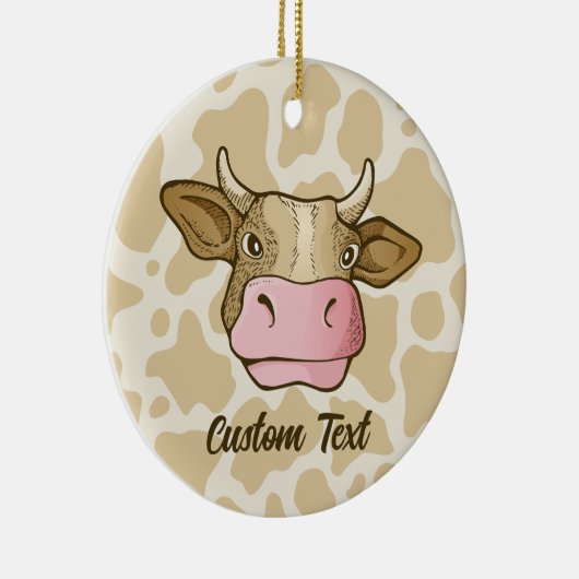 Koe Hoofd keramisch Ornament (Rechts)