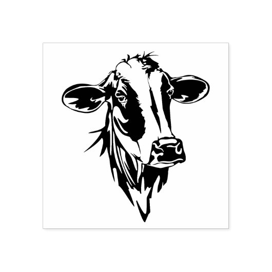 Koe Hoofd Rubberstempel (Afrduk)