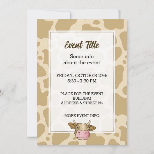 Koe Hoofd Uitnodiging (Voorkant)