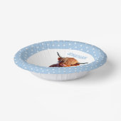 Koe Hoogland Blauw Verjaardag Papieren Kommen (Gebogen)