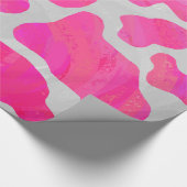 Koe Hot Pink en White Print Cadeaupapier (Hoek)