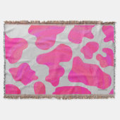 Koe Hot Pink en White Print Deken (Voorkant)