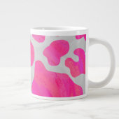 Koe Hot Pink en White Print Grote Koffiekop (Rechts)