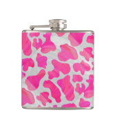 Koe Hot Pink en White Print Heupfles (Voorkant)