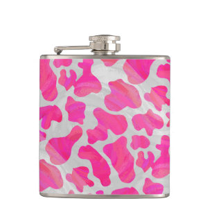 Koe Hot Pink en White Print Heupfles