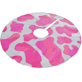 Koe Hot Pink en White Print Kerstboom Rok (Gekanteld)