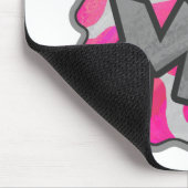 Koe Hot Pink en White Print Muismat (Hoek)