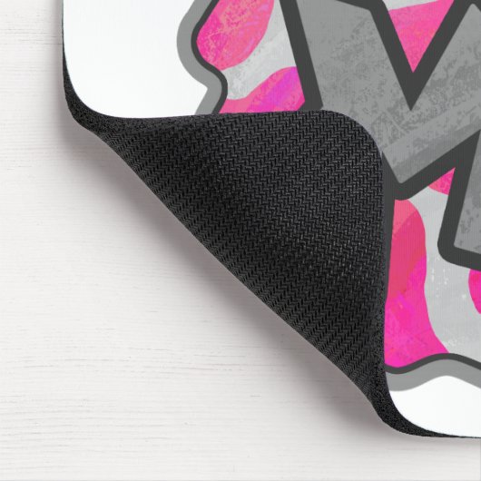 Koe Hot Pink en White Print Muismat (Hoek)