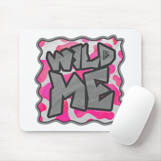 Koe Hot Pink en White Print Muismat (Met muis)