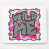 Koe Hot Pink en White Print Muismat (Voorkant)