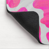 Koe Hot Pink en White Print Muismat (Hoek)