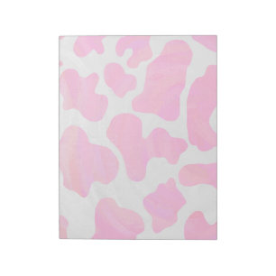 Koe Hot Pink en White Print Notitieblok