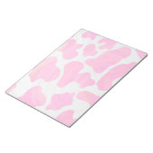 Koe Hot Pink en White Print Notitieblok (Schuin)