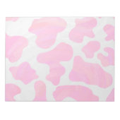 Koe Hot Pink en White Print Notitieblok (Voorkant)