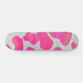 Koe Hot Pink en White Print Persoonlijk Skateboard (Horizontaal)