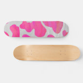 Koe Hot Pink en White Print Persoonlijk Skateboard (Horizontaal)