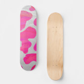 Koe Hot Pink en White Print Persoonlijk Skateboard (Voorkant)