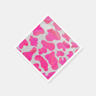 Koe Hot Pink en White Print Servetten