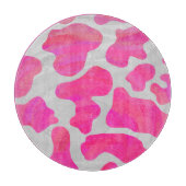 Koe Hot Pink en White Print Snijplank (Voorkant)