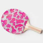 Koe Hot Pink en White Print Tafeltennisbatje (Zijkant)