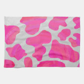 Koe Hot Pink en White Print Theedoek (Horizontaal)