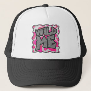 Koe Hot Pink en White Print Trucker Pet