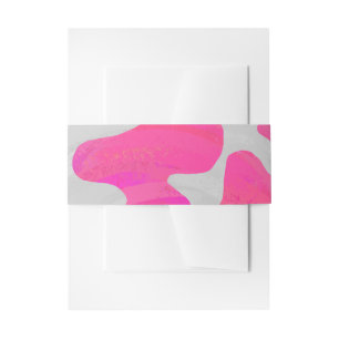 Koe Hot Pink en White Print Uitnodigingen Wikkel