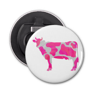 Koe Hot Pink en White Silhouette Button Flesopener