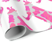 Koe Hot Pink en White Silhouette Cadeaupapier (Rol Hoek)