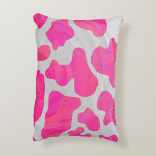 Koe Hot Pink en White Silhouette Decoratief Kussen