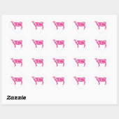 Koe Hot Pink en White Silhouette Hart Sticker (Vel)