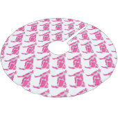 Koe Hot Pink en White Silhouette Kerstboom Rok (Gekanteld)