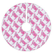 Koe Hot Pink en White Silhouette Kerstboom Rok (Voorkant)