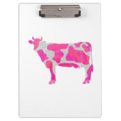 Koe Hot Pink en White Silhouette Klembord (Voorkant)