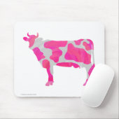 Koe Hot Pink en White Silhouette Muismat (Met muis)